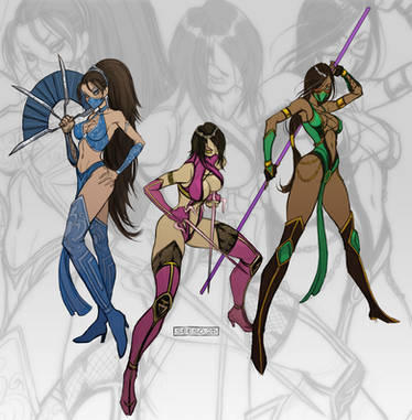 Kitana, Mileena, Jade MK9