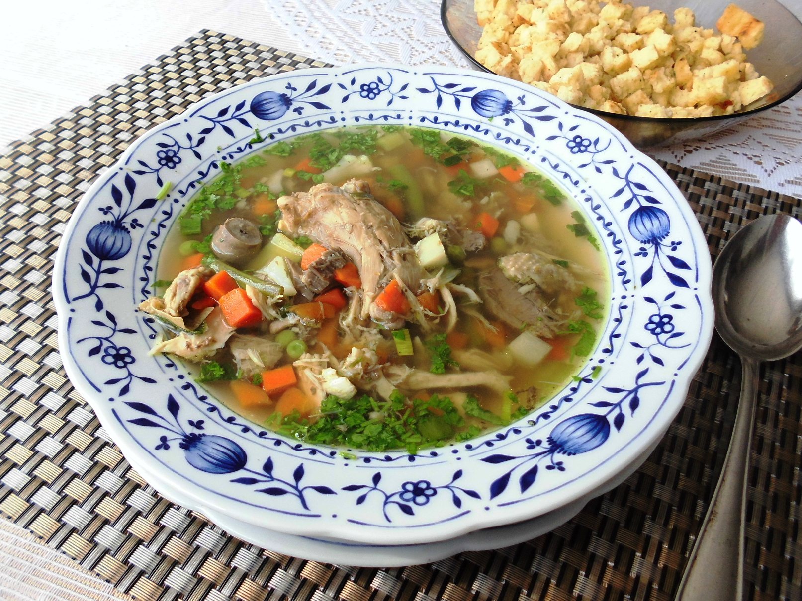 Turkey broth with vegetables