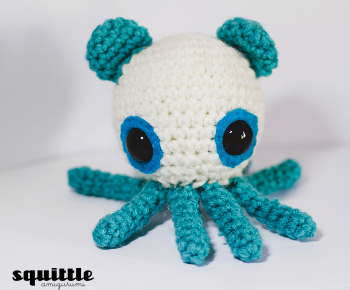 Blue Panda Bear Octopus by Squittle Amigurumi