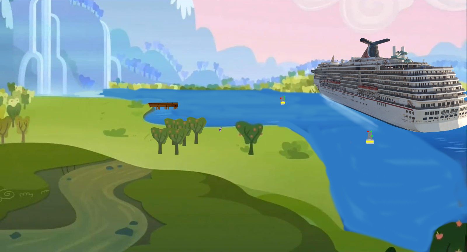 The cruise ship sailing towards Canterlot