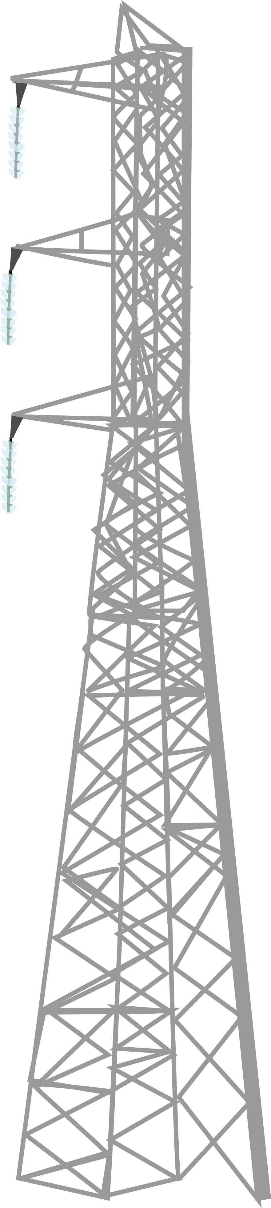 Half a high voltage tower