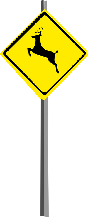 Deer crossing sign