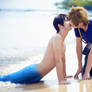 Mermaid Haruka and Fireman Makoto Kiss