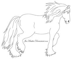 Free draft horse line art