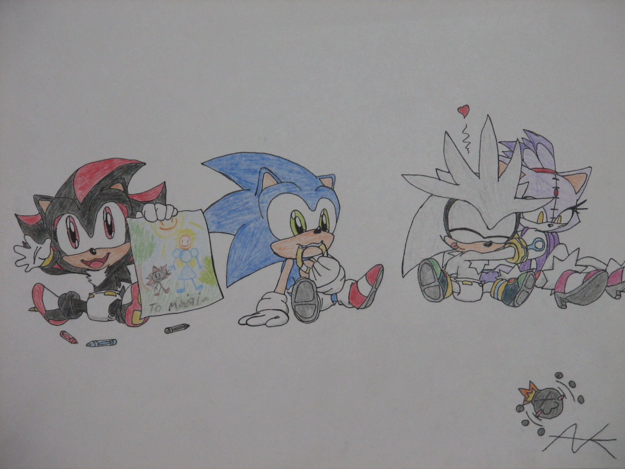 Baby Shadow, Sonic, and Silver