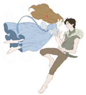 Peter and Wendy Flying Colored