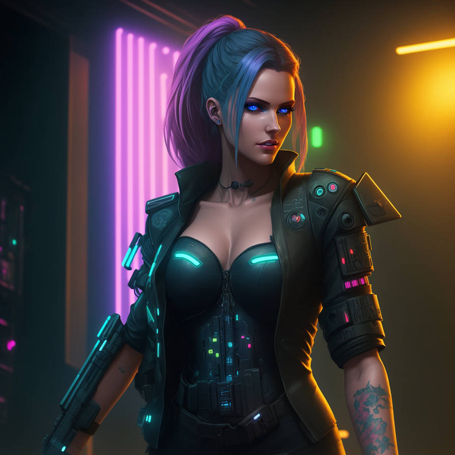 Cyberpunk bouncer woman by cyberspacepunk1 on DeviantArt