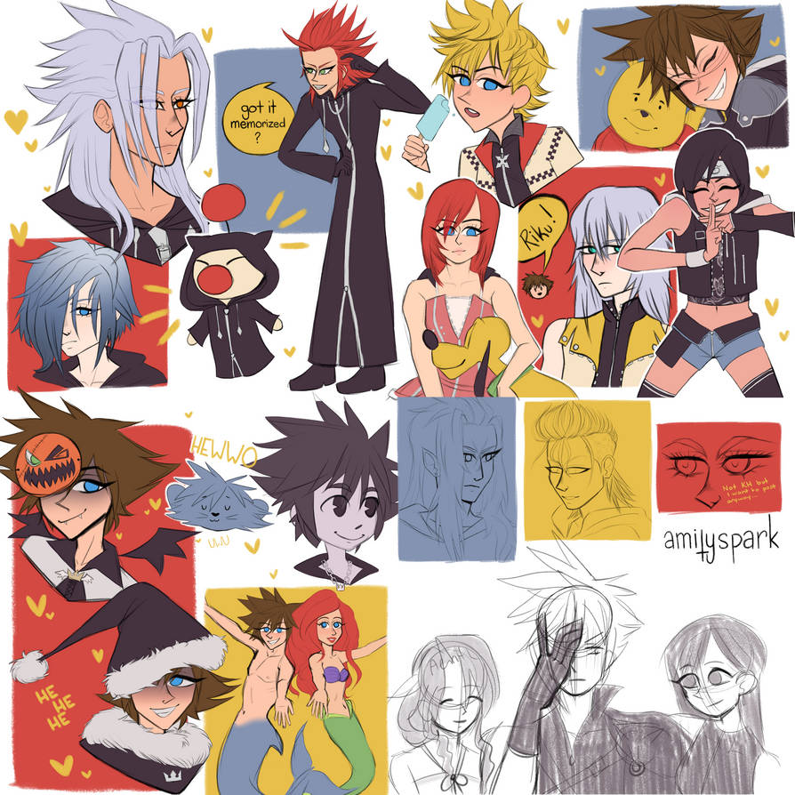 KH2 Sketch Dump by amityspark on DeviantArt