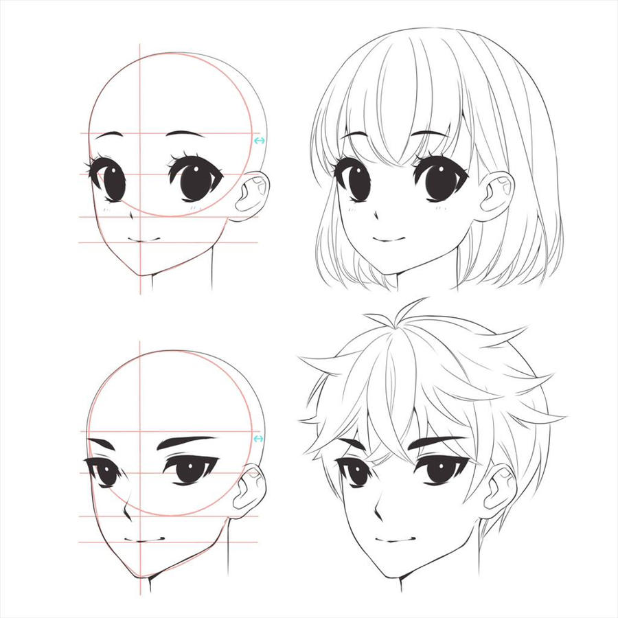 Anime Boy Girl Head Drawing By Mokocchihana On Deviantart Anime Boy Girl Head Drawing By Mokocchihana On Deviantart