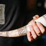Saxon style drinking horn