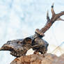 Carved roe deer skull