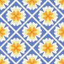 Daffodil Tile Pattern | Periwinkle Blue