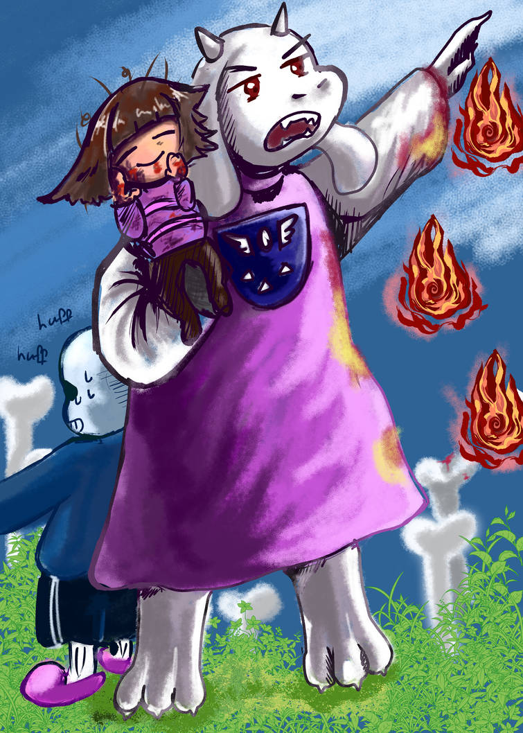 Frisk Getting Slaughtered Protecting Frisk by RangPiu on DeviantArt