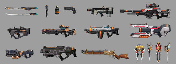 Some weapon designs(Mostly SF guns) by bailknight on DeviantArt