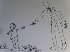 Slenderman Helping a Child