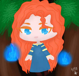 Merida Chibi with the wisps