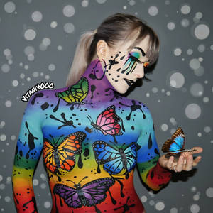 Rainbow Butterflies - Body Paint
