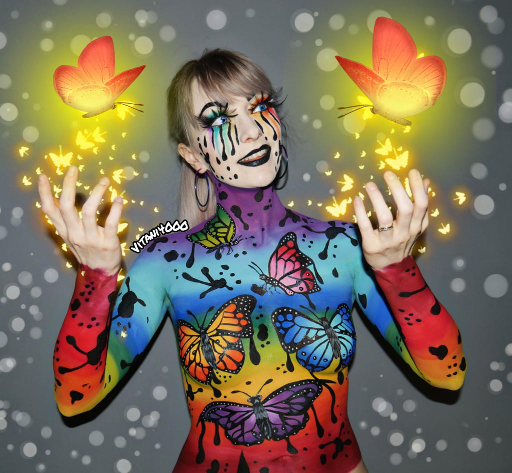 Rainbow Butterflies 2 - Body Paint