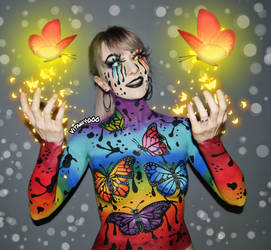 Rainbow Butterflies 2 - Body Paint