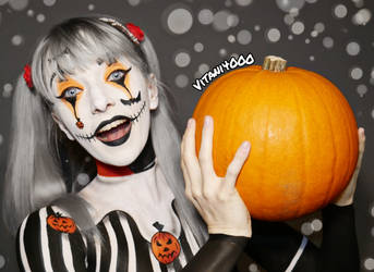 Jack Skellington/Harley Quinn Mashup - Body paint