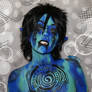 Maji, the blue water elf - Bodypaint