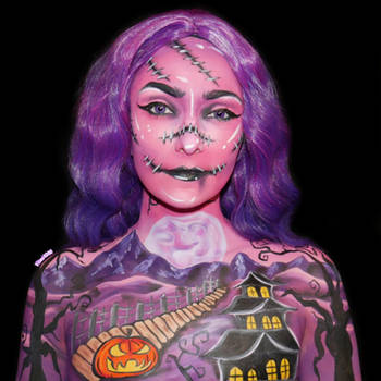 Purple Halloween Landscape - Bodypaint 3/3