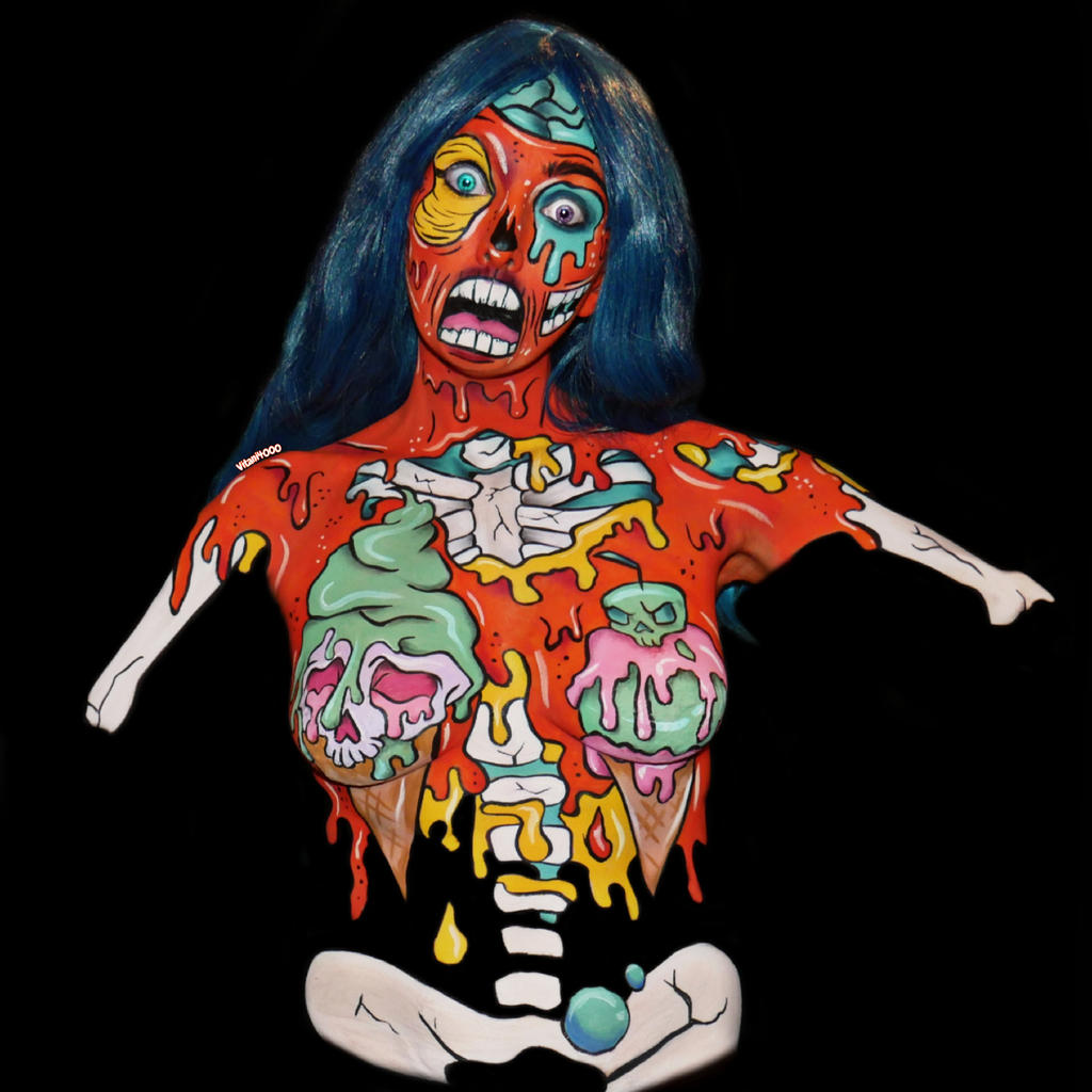 Rotten popart zombie - Bodypaint