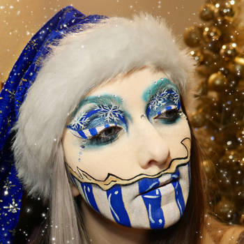 Blue Christmas makeup - Facepaint