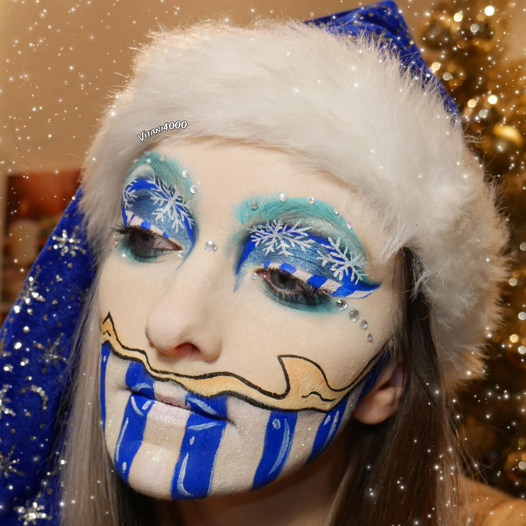 Blue Yule makeup - Facepaint