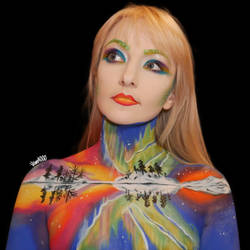 Northern lights reflection - Bodypaint 1/2
