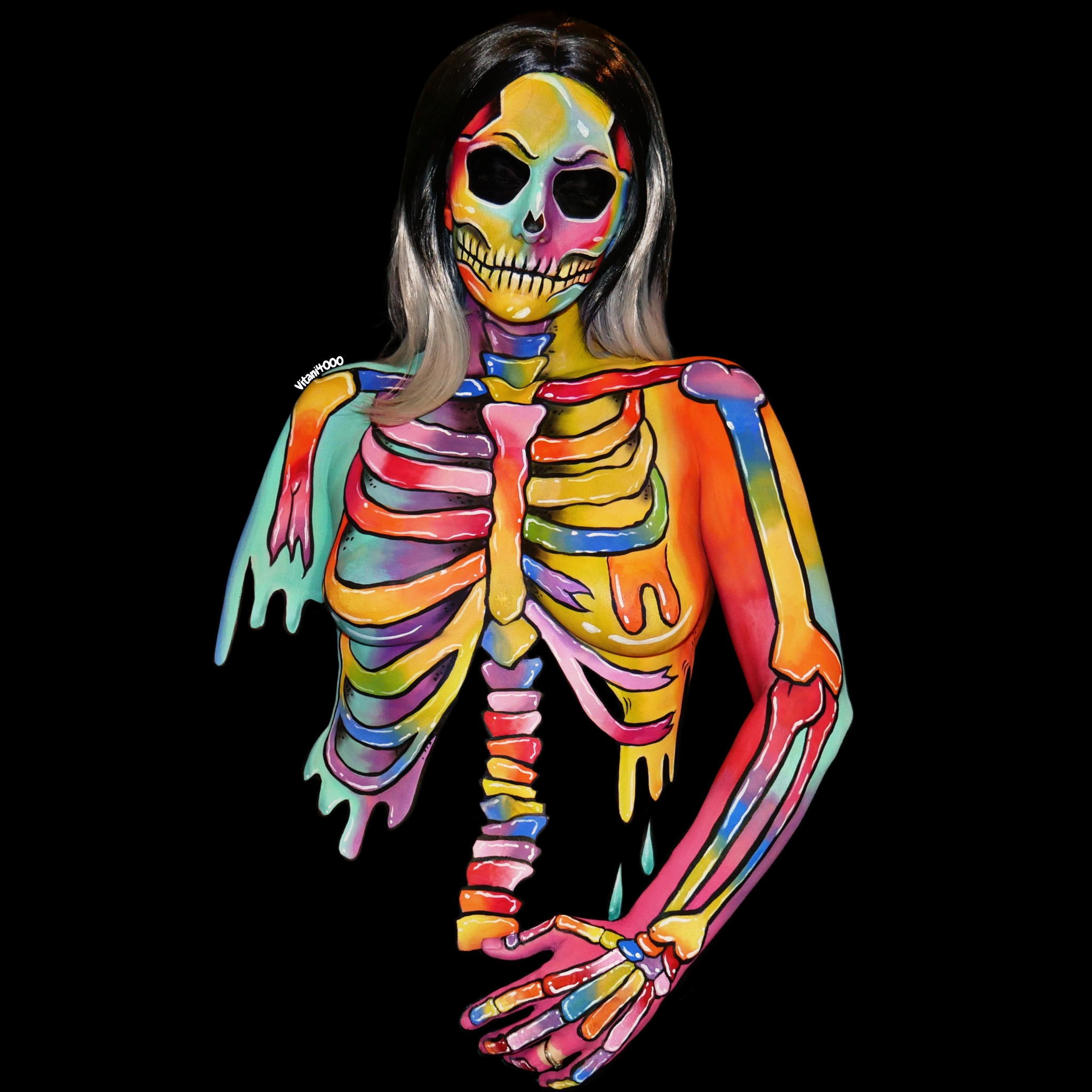 Melting rainbow skeleton - Bodypaint 5/5
