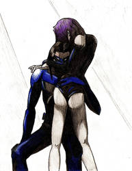 Nightwing And Raven Colored