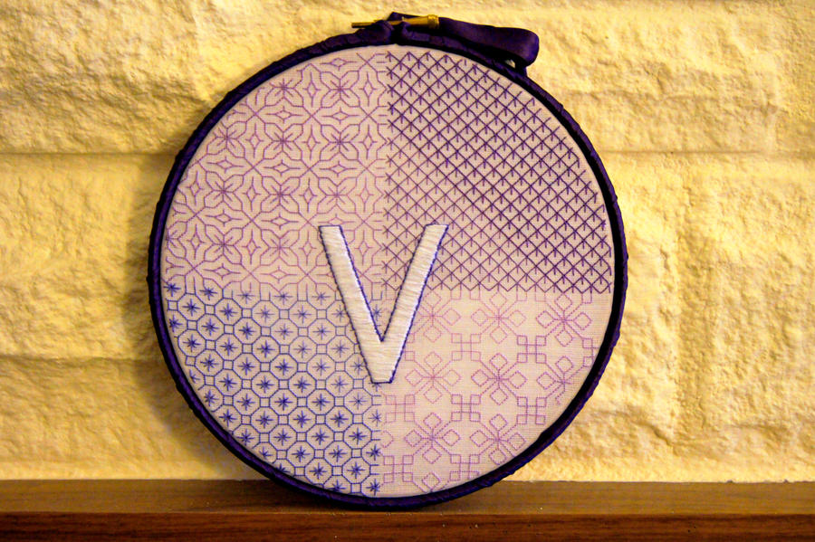 Blackwork Hoop by VickitoriaEmbroidery