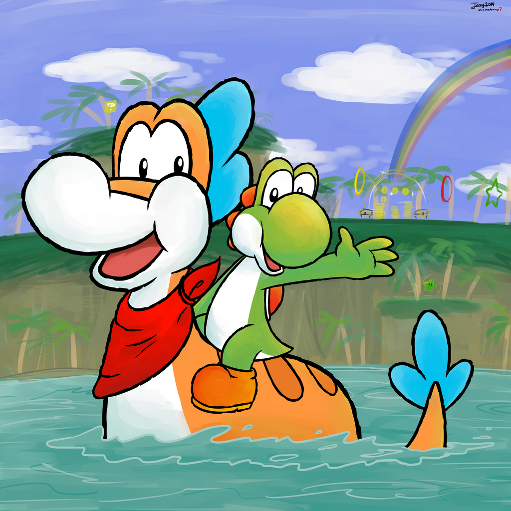 Plessie and Yoshi by chainchomp7 on DeviantArt
