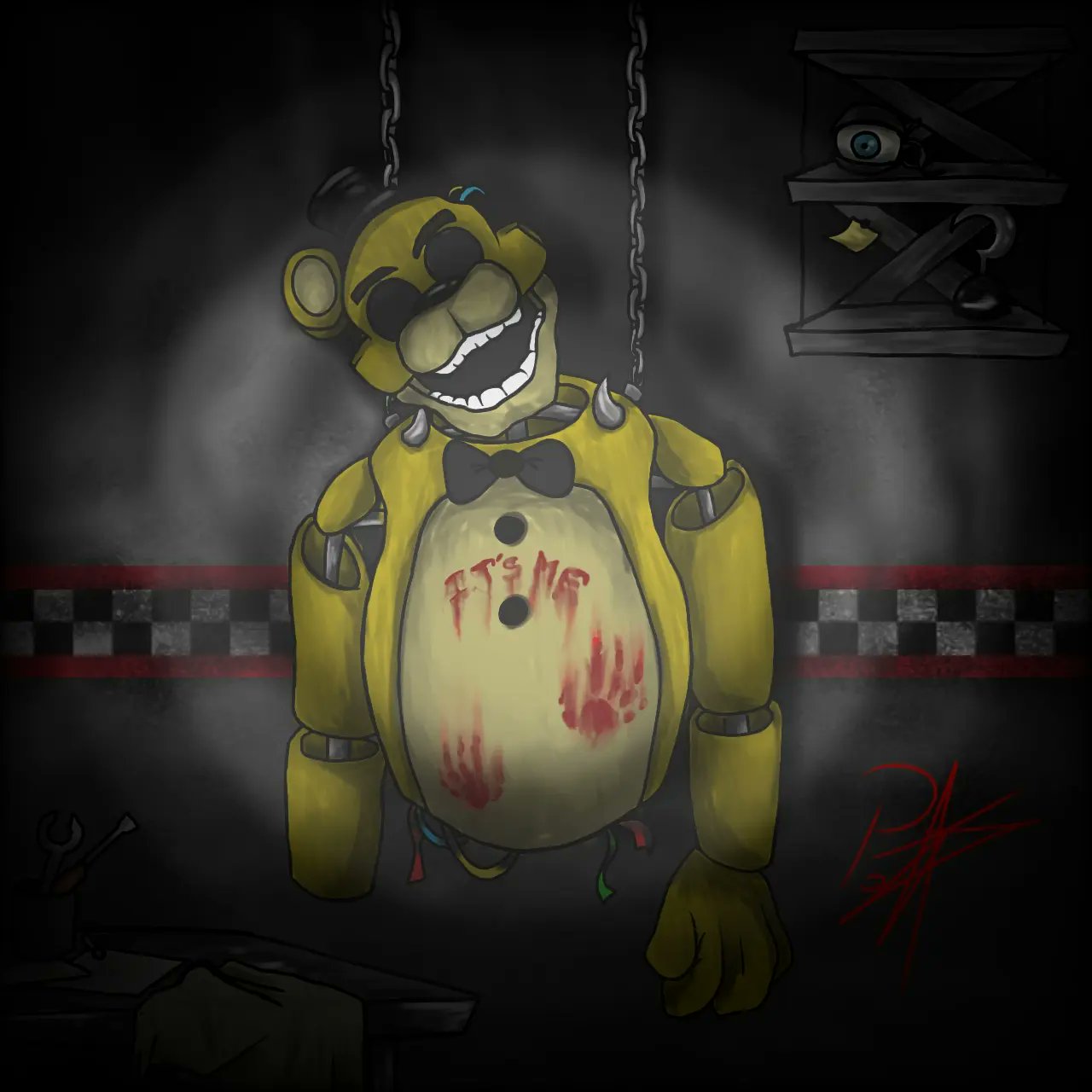 Fnaf 1 Yellow bear ( Golden Freddy ) dc2 render by dogeeatyt on DeviantArt