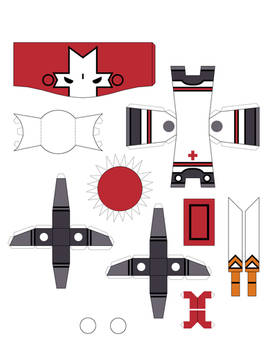 Castle Crasher Papercraft RED