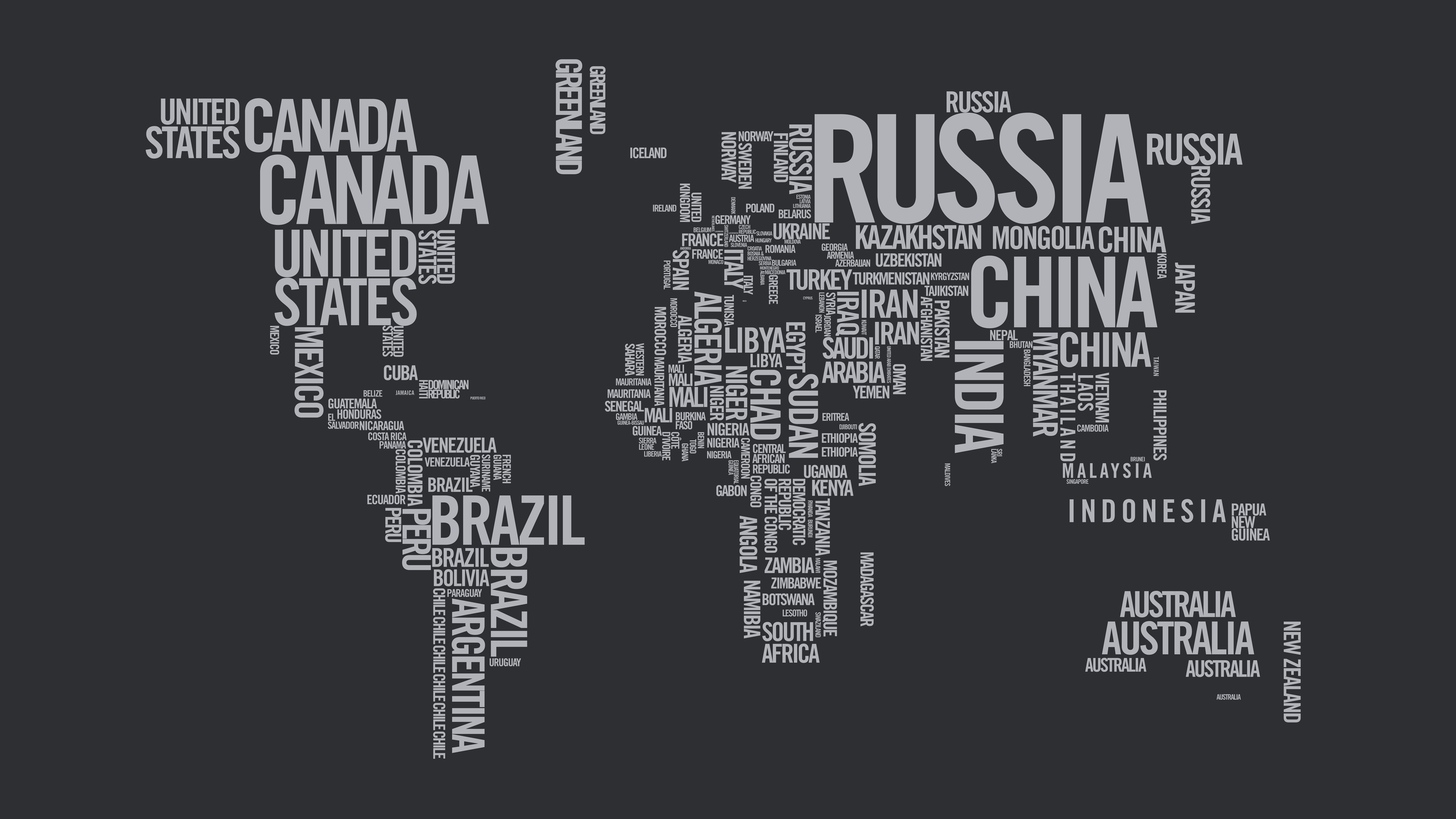 World Map Typography