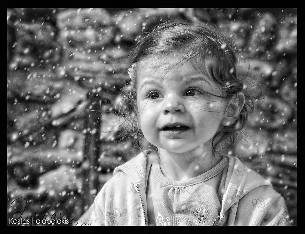 Winter child BW