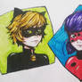 Lady Bug and Cat Noir