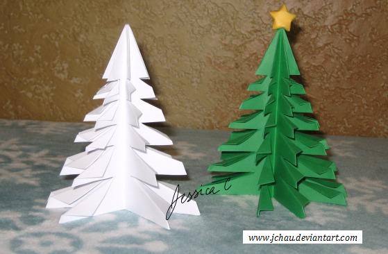 3D Origami Christmas Trees