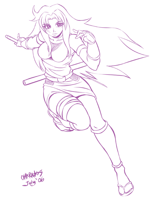 Ninja Nancy Commish: Lineart