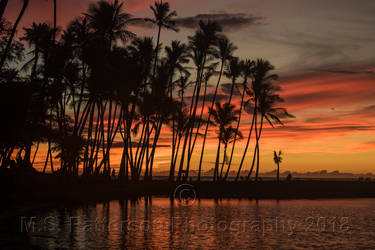 Sunset, Anaeho'omalu Beach and Kuualii Fishpond