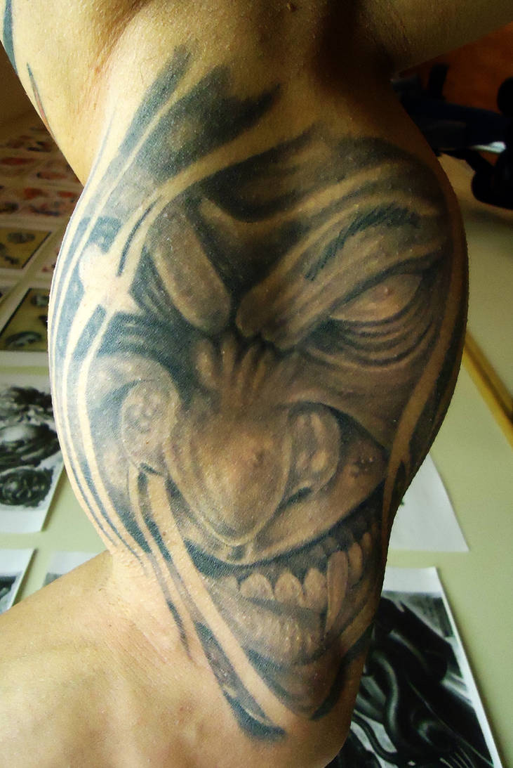 tattoo evil face 1 by tattooloko on DeviantArt