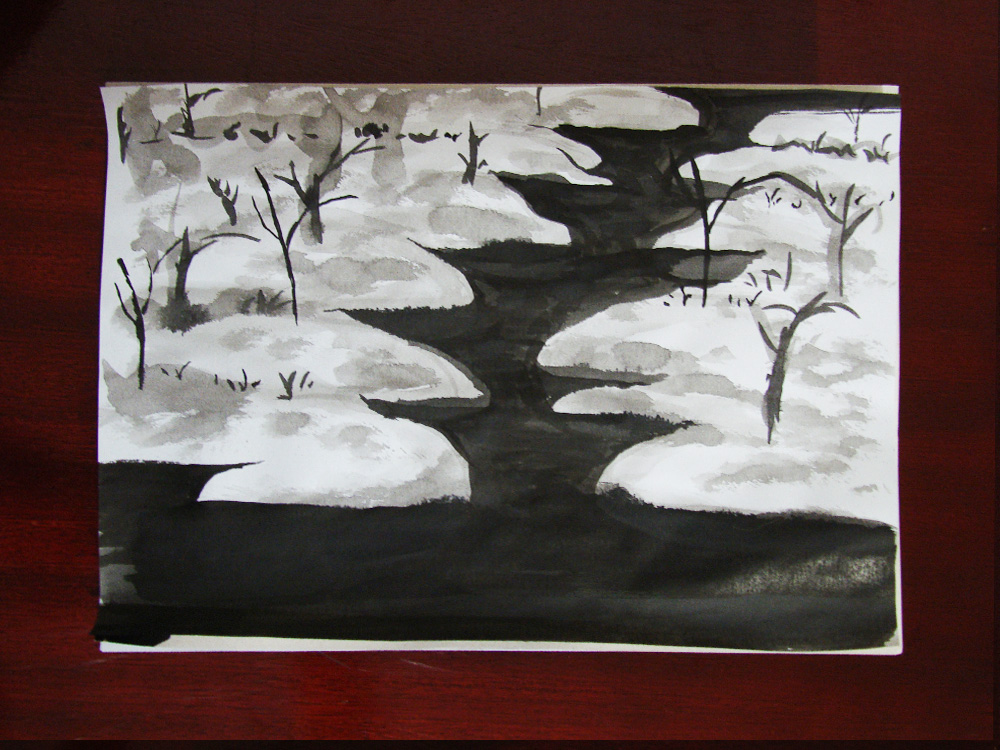 Sumie Exp. 04 - Snow landscape