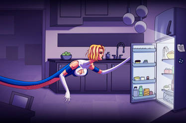 Ultrawoman goes for a late night snack