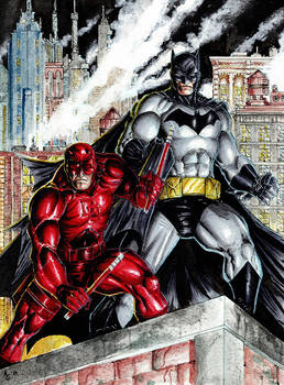 Batman and Daredevil art commission