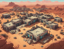 Futuristic Navajo subdivision in the Pueblo