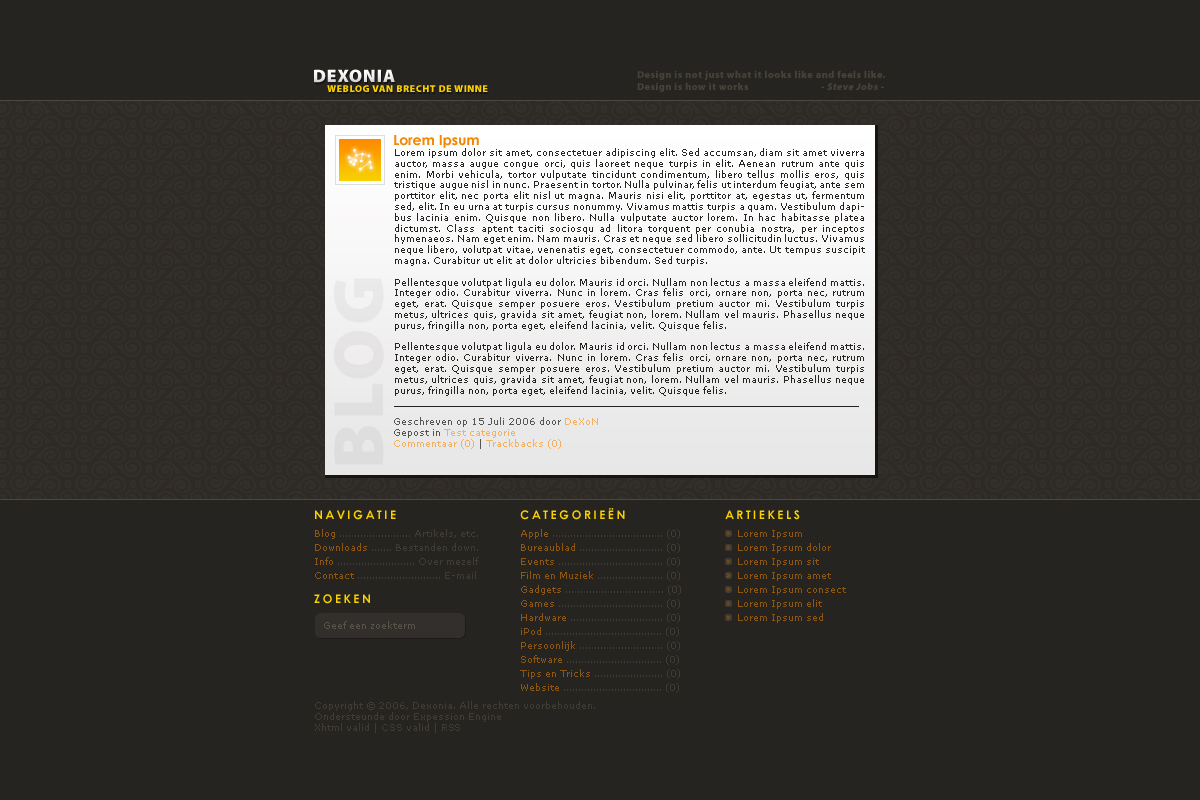 Website Layout - Blog