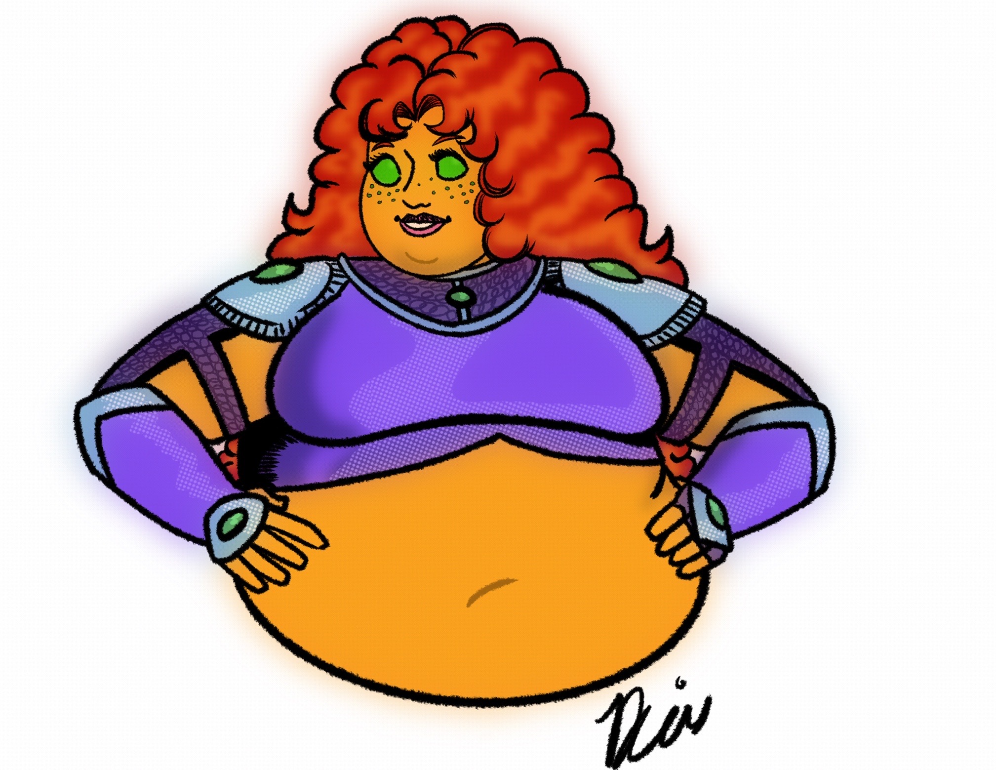 Infested Starfire Fat Starfire by plus-spider on DeviantArt