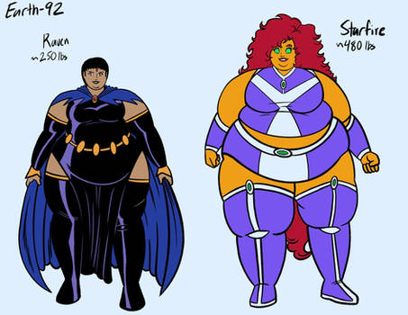 Earth-92 Starfire and Raven Designs